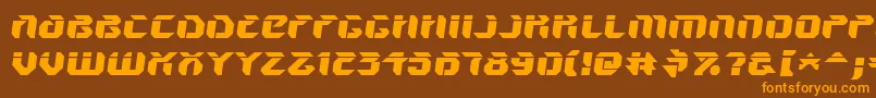 V5AmponSlanted-fontti – oranssit fontit ruskealla taustalla