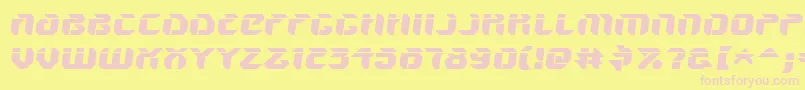 V5AmponSlanted-fontti – vaaleanpunaiset fontit keltaisella taustalla