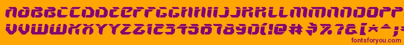 V5AmponSlanted-Schriftart – Violette Schriften auf orangefarbenem Hintergrund