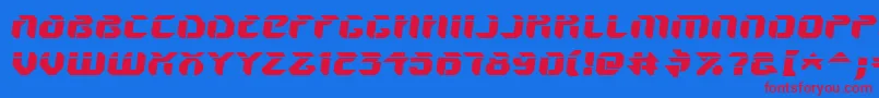 V5AmponSlanted Font – Red Fonts on Blue Background