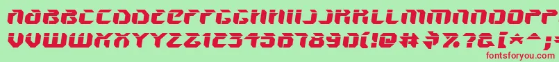 フォントV5AmponSlanted – 赤い文字の緑の背景