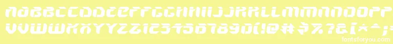 フォントV5AmponSlanted – 黄色い背景に白い文字