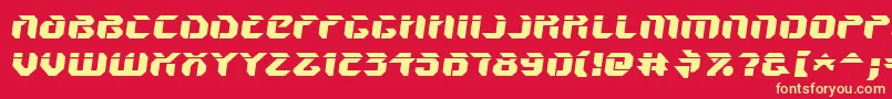 V5AmponSlanted-fontti – keltaiset fontit punaisella taustalla