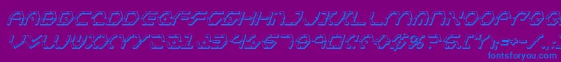 フォントZetasentry3Di – 紫色の背景に青い文字