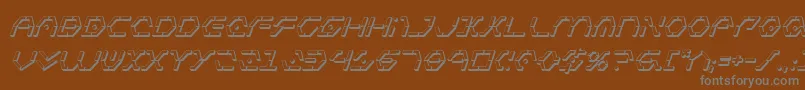 フォントZetasentry3Di – 茶色の背景に灰色の文字