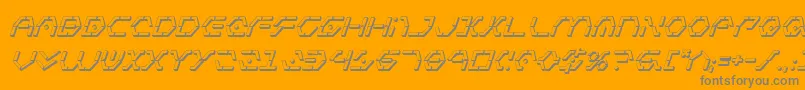Zetasentry3Di-fontti – harmaat kirjasimet oranssilla taustalla