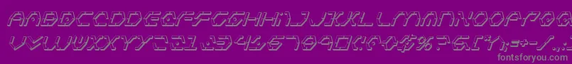 Zetasentry3Di-Schriftart – Graue Schriften auf violettem Hintergrund