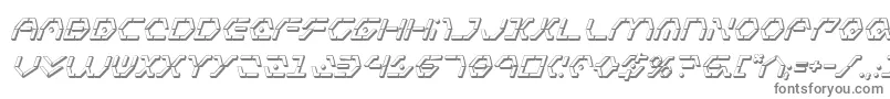 Zetasentry3Di-Schriftart – Graue Schriften auf weißem Hintergrund