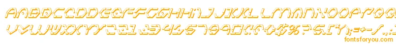 フォントZetasentry3Di – 白い背景にオレンジのフォント