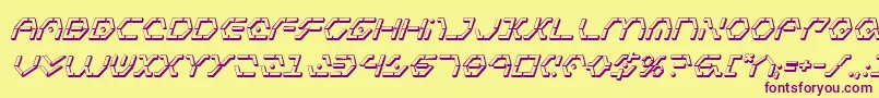 Zetasentry3Di-Schriftart – Violette Schriften auf gelbem Hintergrund