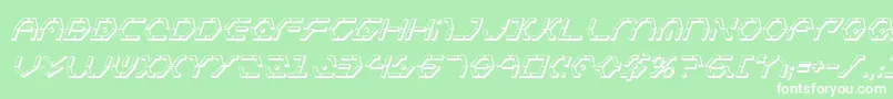 フォントZetasentry3Di – 緑の背景に白い文字