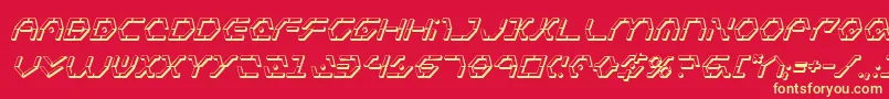 Zetasentry3Di Font – Yellow Fonts on Red Background