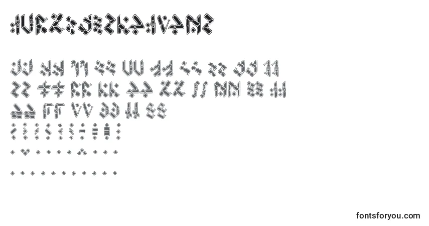 A fonte TemphisKnotwork – alfabeto, números, caracteres especiais