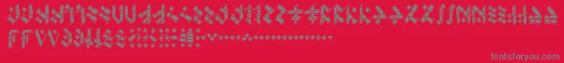 フォントTemphisKnotwork – 赤い背景に灰色の文字