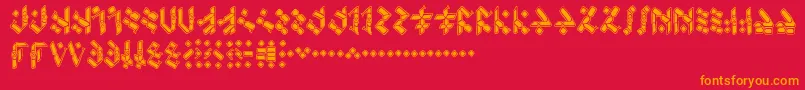 TemphisKnotwork Font – Orange Fonts on Red Background