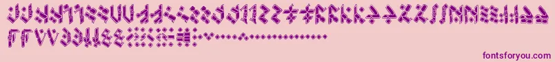 TemphisKnotwork-Schriftart – Violette Schriften auf rosa Hintergrund