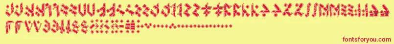 TemphisKnotwork Font – Red Fonts on Yellow Background