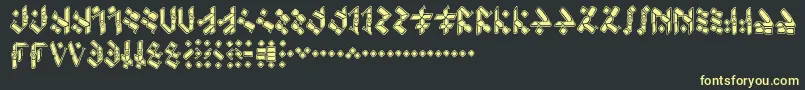 TemphisKnotwork Font – Yellow Fonts on Black Background