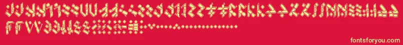TemphisKnotwork Font – Yellow Fonts on Red Background