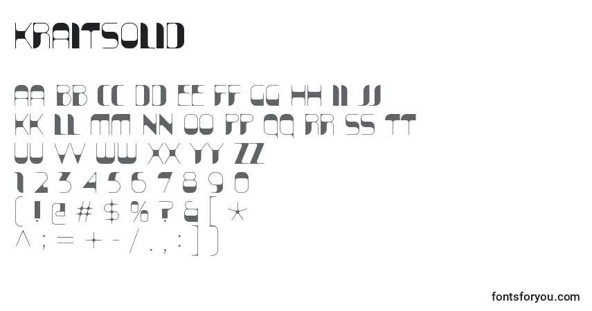 A fonte KraitSolid – alfabeto, números, caracteres especiais