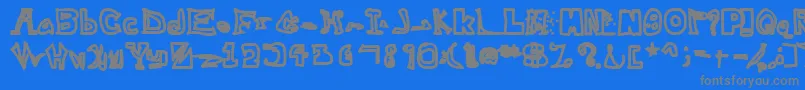 フォントWithNoRemorseEvil – 青い背景に灰色の文字