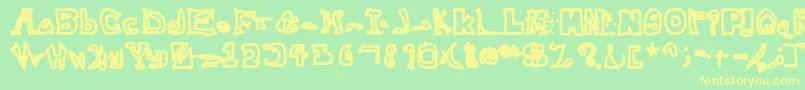 WithNoRemorseEvil Font – Yellow Fonts on Green Background