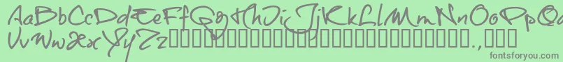 Otttrial-Schriftart – Graue Schriften auf grünem Hintergrund