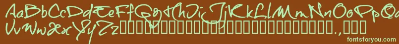 Шрифт Otttrial – зелёные шрифты на коричневом фоне
