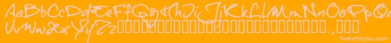 Otttrial-Schriftart – Rosa Schriften auf orangefarbenem Hintergrund