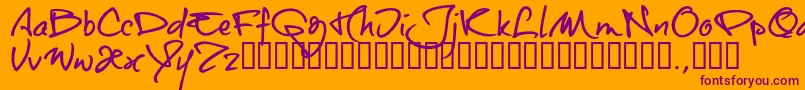 Otttrial-fontti – violetit fontit oranssilla taustalla