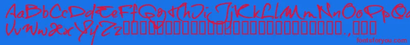 Otttrial Font – Red Fonts on Blue Background