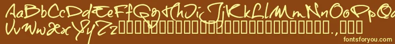 Шрифт Otttrial – жёлтые шрифты на коричневом фоне
