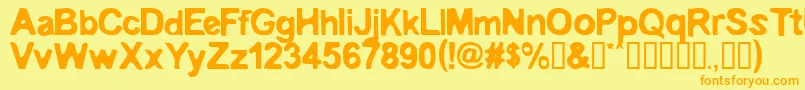 Więcej informacji o czcionce Embro Czcionka Embro – pomarańczowe czcionki na żółtym tle