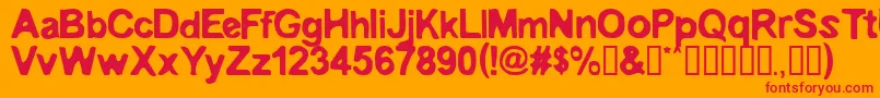 Embro Font – Red Fonts on Orange Background