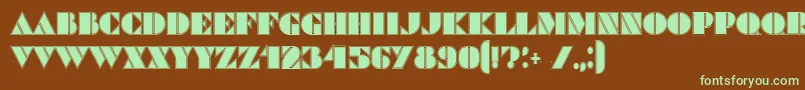 CommandersOutlined Font – Green Fonts on Brown Background