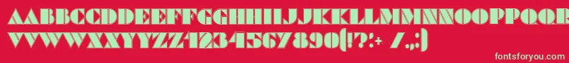 CommandersOutlined Font – Green Fonts on Red Background