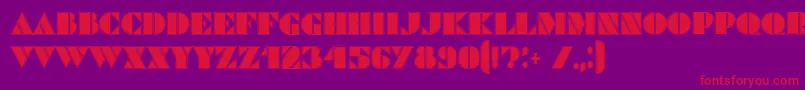 CommandersOutlined Font – Red Fonts on Purple Background