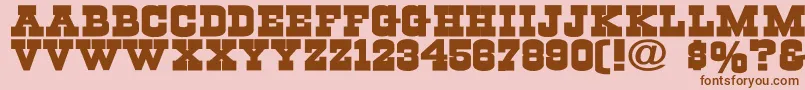 Cowboys-fontti – ruskeat fontit vaaleanpunaisella taustalla