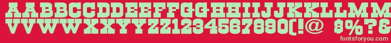 Cowboys Font – Green Fonts on Red Background