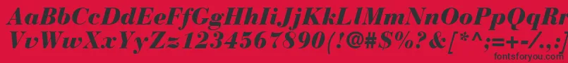 BodoniRecutBlackSsiBlackItalic Font – Black Fonts on Red Background