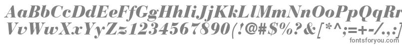 フォントBodoniRecutBlackSsiBlackItalic – 灰色のフォント