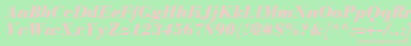 BodoniRecutBlackSsiBlackItalic Font – Pink Fonts on Green Background