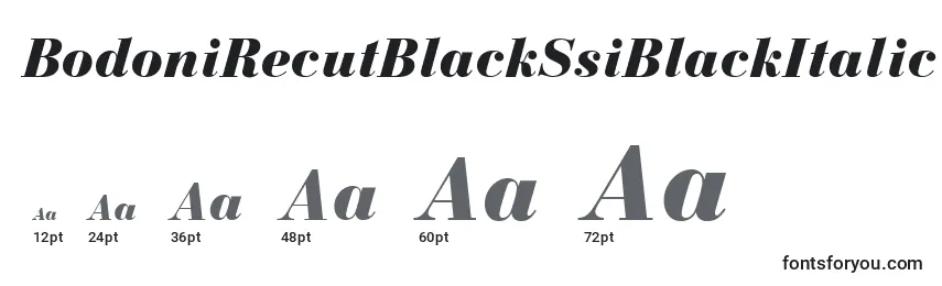 BodoniRecutBlackSsiBlackItalic Font Sizes