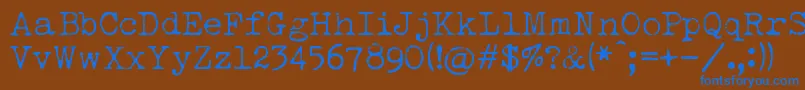 Lisätietoja LuckyTypewriter-fontista LuckyTypewriter-fontti – siniset fontit ruskealla taustalla
