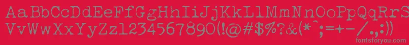 LuckyTypewriter Font – Gray Fonts on Red Background