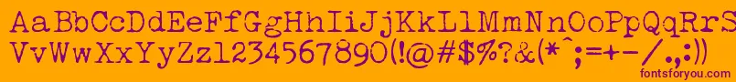 LuckyTypewriter Font – Purple Fonts on Orange Background