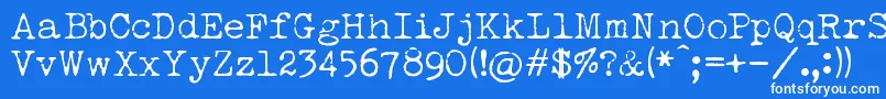 LuckyTypewriter Font – White Fonts on Blue Background