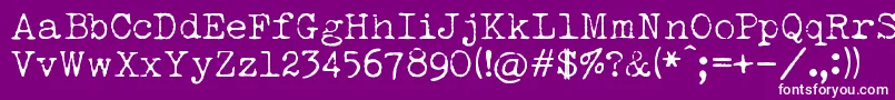 LuckyTypewriter Font – White Fonts on Purple Background