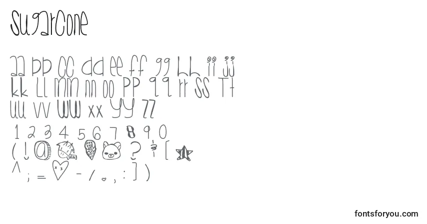 Czcionka Sugarcone – alfabet, cyfry, specjalne znaki