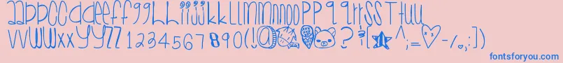 Sugarcone Font – Blue Fonts on Pink Background